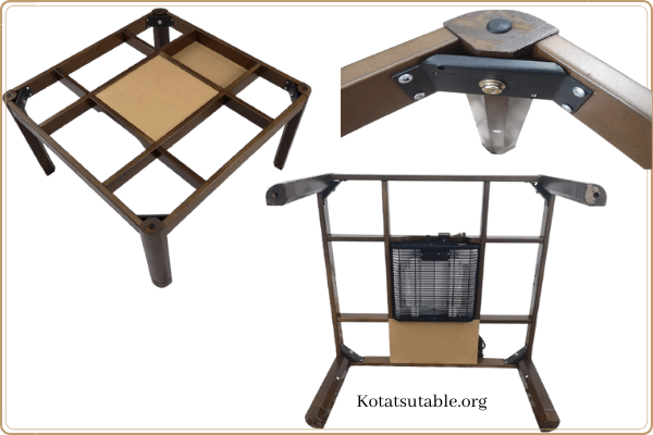 MustMat Warm Kotatsu Table Wood Japanese Heated Table Square